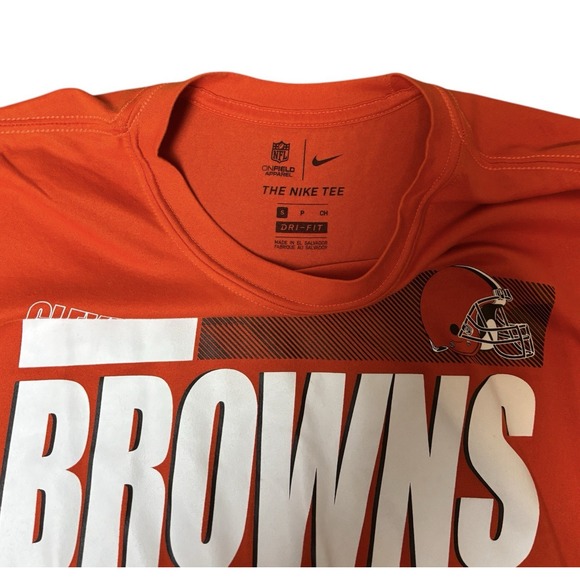 Cleveland Browns Shirt Mens Small Nike Dri Fit NFL Long Sleeve - Picture 2 of 8